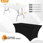 SEPARO - Black Fitted 6FT Rectangle Tablecloth Set