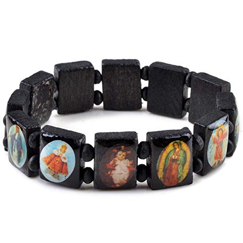 Religious Wooden Bracelet Set - Jesus and Saints