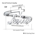 Adjustable Sterling Silver Jesus Cross Wrap Ring for Faithful Women