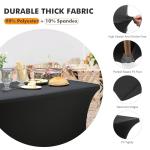 SEPARO - Black Fitted 6FT Rectangle Tablecloth Set