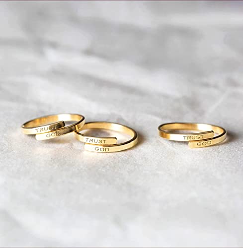 POSHFEEL "Trust GOD Stainless Steel Christian Adjustable Rings