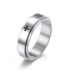 Minimalist Cross Jesus Christ Prayer Spinner Ring Fashion