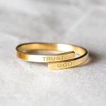 POSHFEEL "Trust GOD Stainless Steel Christian Adjustable Rings