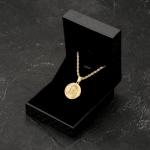 Vintage Coin Pendant Necklace with Religious Charms, 22in