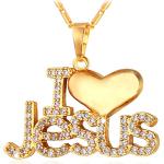 U7 18K Gold Plated Christian Necklace with Jesus