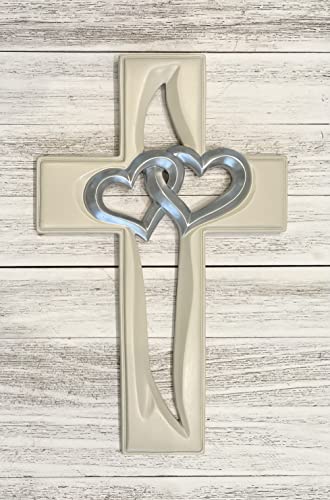 Entwined Hearts Wall Cross - Valentine, Anniversary, Wedding