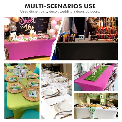 SEPARO - Black Fitted 6FT Rectangle Tablecloth Set