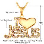 U7 18K Gold Plated Christian Necklace with Jesus