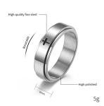 Minimalist Cross Jesus Christ Prayer Spinner Ring Fashion