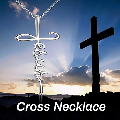 925 Silver Cross Necklace for Women and Men
