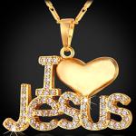 U7 18K Gold Plated Christian Necklace with Jesus