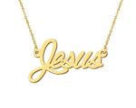 18k Gold Jesus Name Necklace for Valentines Gift