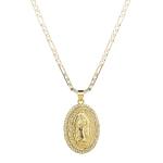 14K Gold Plated Guadalupe Virgin Mary Pendant Necklace