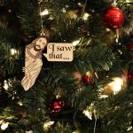 Funny Jesus "I Saw That" Wooden Ornament | Holiday Décor