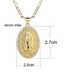 14K Gold Plated Guadalupe Virgin Mary Pendant Necklace