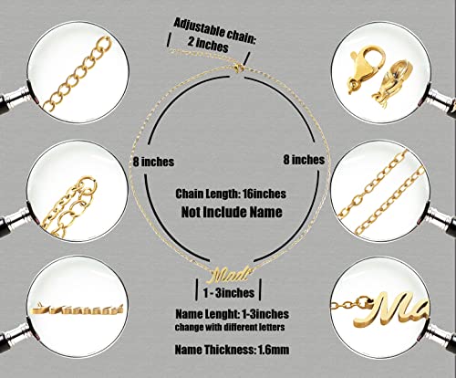 18k Gold Jesus Name Necklace for Valentines Gift