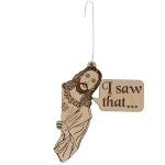 Funny Jesus "I Saw That" Wooden Ornament | Holiday Décor