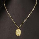 14K Gold Plated Guadalupe Virgin Mary Pendant Necklace