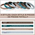 32 Spiritual Bible Verse Silicone Wristbands for Men Women