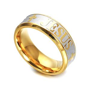 Christian Jesus Cross Ring - Stainless Steel Catholic Jewelry