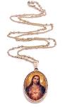 LESLIE BOULES 18K Gold Plated Sacred Heart Necklace