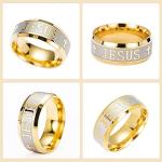 Christian Jesus Cross Ring - Stainless Steel Catholic Jewelry