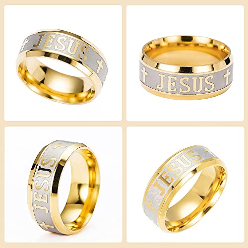 Christian Jesus Cross Ring - Stainless Steel Catholic Jewelry