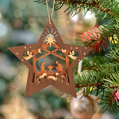 Creawoo Décorations de crèche de Noël en bois