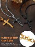 U7 Men's Stainless Steel Gold-Plated Cross Necklace