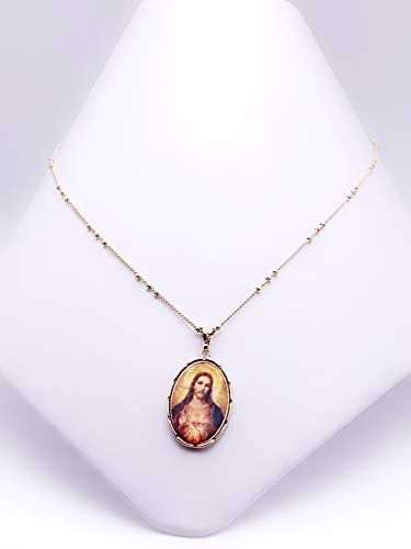 LESLIE BOULES 18K Gold Plated Sacred Heart Necklace