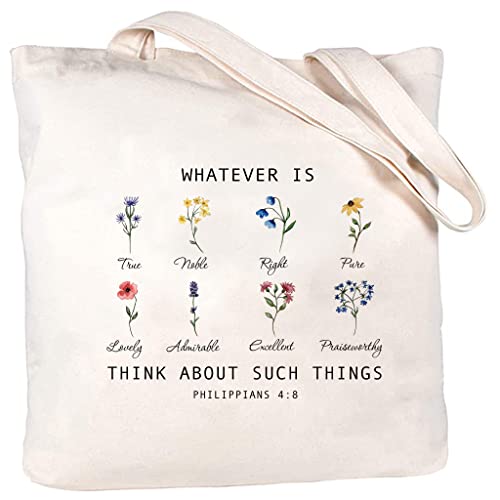 Wildflower Bible Verse Tote Bag - Christian Gifts