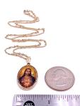 LESLIE BOULES 18K Gold Plated Sacred Heart Necklace