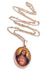 LESLIE BOULES 18K Gold Plated Sacred Heart Necklace