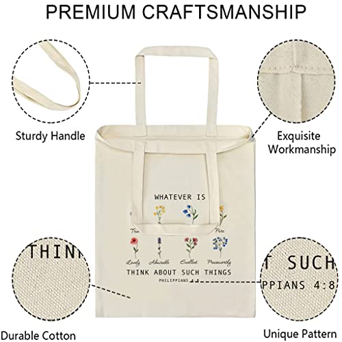 Wildflower Bible Verse Tote Bag - Christian Gifts
