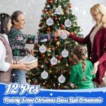 12 Pc Nativity Glass Christmas Ornaments with Vintage Jesus