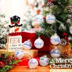 12 Pc Nativity Glass Christmas Ornaments with Vintage Jesus