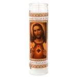 Set of 2 Glass Prayer Candles, 8" Our Lady of Guadalupe