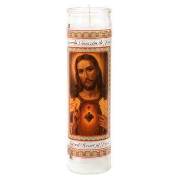 Set of 2 Glass Prayer Candles, 8" Our Lady of Guadalupe
