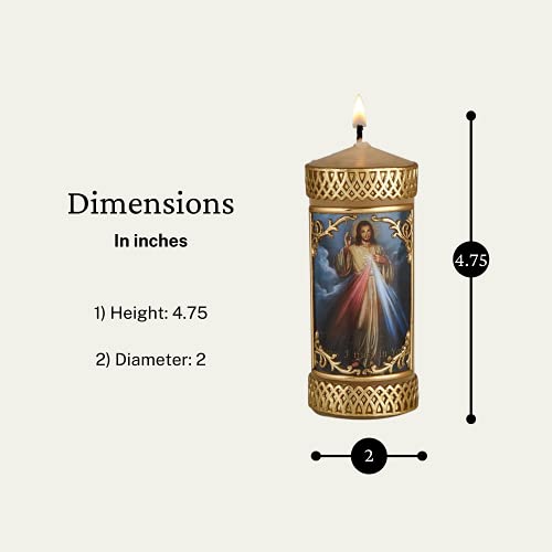 Handmade Catholic Prayer Candle, Unscented, Gift for Christian Families