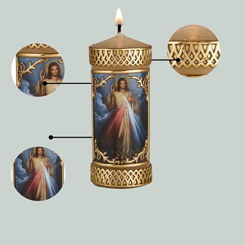 Handmade Catholic Prayer Candle, Unscented, Gift for Christian Families