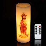 Sacred Heart of Jesus Devotional LED Prayer Candle