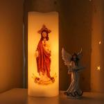 Sacred Heart of Jesus Devotional LED Prayer Candle