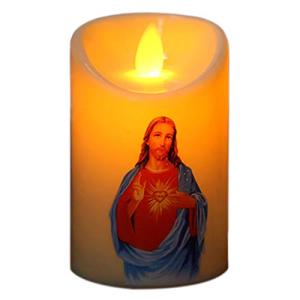 JKPOWER LED Jesus Christ Tealight Pillar Lamp