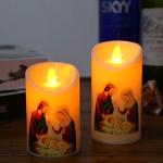 JKPOWER LED Jesus Christ Tealight Pillar Lamp