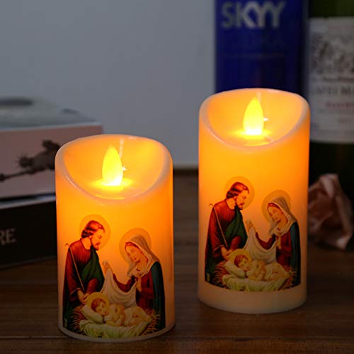JKPOWER LED Jesus Christ Tealight Pillar Lamp