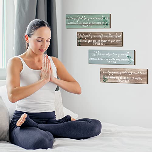 Yulejo 4 Pieces Bible Verses Wall Art Sign