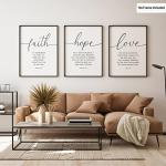 Faith Hope Love Bible Verses Canvas Wall Art
