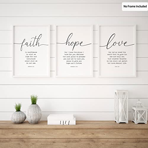 Faith Hope Love Bible Verses Canvas Wall Art