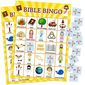 Bible Bingo Game for 24 Players Kids Church