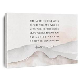 Deuteronomy 31:8 Bible Verse Canvas Print, Christian Decor